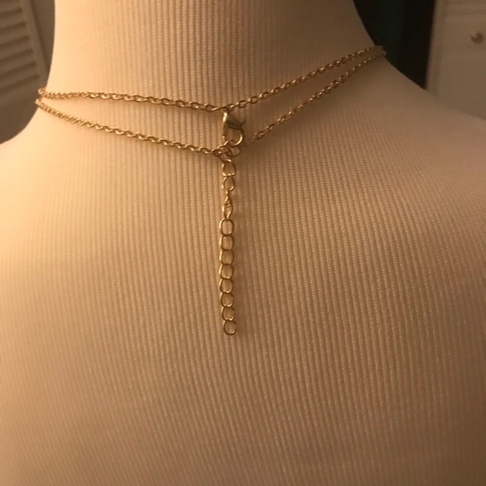 Last! NWT dainty gold horseshoe layered choker - Picture 3 of 3
